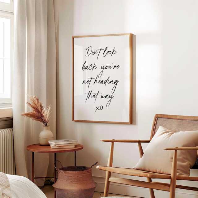 Don't Look Back Print - Stop Looking Print, Quote Wall Art, Gift Idea, For The Home, Office Decor Women - image 1