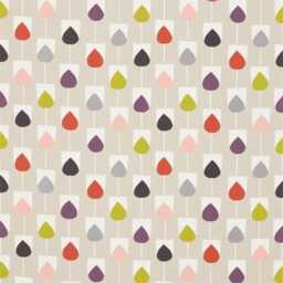 Scion Sula Cushion Cover Stylized Tulips, Grey Pink Green Cotton - thumbnail 4
