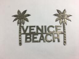 Venice Beach Palm Tree Metal Wall Art 14Ga Steel Sign - thumbnail 1