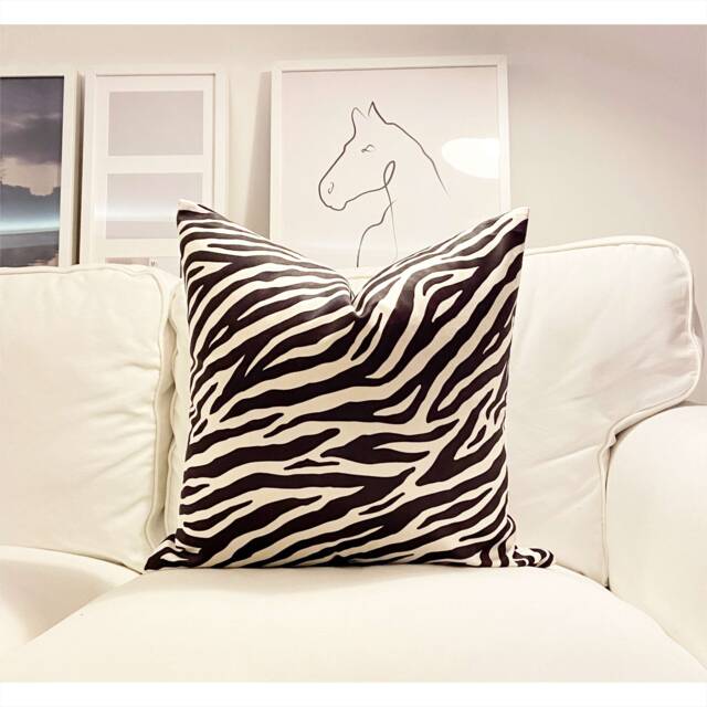Zebra Stripe Velvet Throw Pillow Cover - image 1