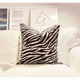 Zebra Stripe Velvet Throw Pillow Cover - thumbnail 1