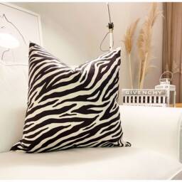 Zebra Stripe Velvet Throw Pillow Cover - thumbnail 2