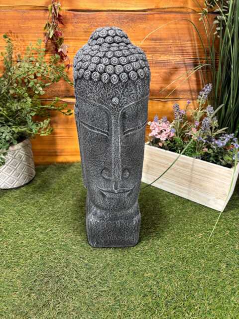 Stone Garden Highlighted Medium Buddha Head Statue Detailed Ornament Gift - image 1