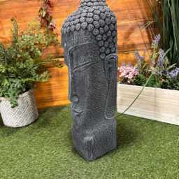 Stone Garden Highlighted Medium Buddha Head Statue Detailed Ornament Gift - thumbnail 2