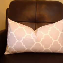 Moroccan Ikat Lumbar Decorative Pillow Cover Grey Cream Geometric Cushion, 12x20 Cotton - thumbnail 2