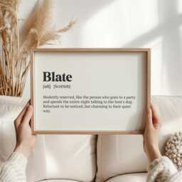Blate Scottish Definition Print - Funny Slang Wall Art Unique Gift For Scots Bashful Decor Humour Poster - thumbnail 3