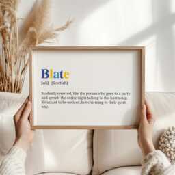 Blate Scottish Definition Print - Funny Slang Wall Art Unique Gift For Scots Bashful Decor Humour Poster - thumbnail 2