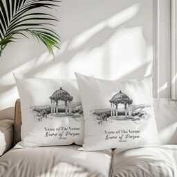 Personalized Cushion Set Of 2 - Wedding Venue Illustration Gift For Bride & Groom - thumbnail 2