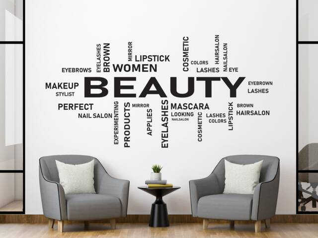Beauty Salon Wall Decal Words Cloud Spa Decor 2036Re - image 1