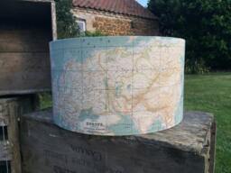 Rustic World Map Lampshade - thumbnail 1