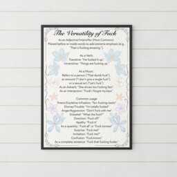 Rude Poster, Grammar Uses Of The Word Fk, Etymology Lexicology Print, Quirky Wall Art, A4 Poster Funny Gift - thumbnail 3