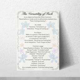Rude Poster, Grammar Uses Of The Word Fk, Etymology Lexicology Print, Quirky Wall Art, A4 Poster Funny Gift - thumbnail 1