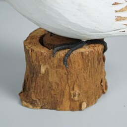 Snow Owl Art, Hand Carved Statue, Wooden Bird, Art Sculpture, Painted Room Decoration, Handmade Decor, Gift For Him, Birthday - thumbnail 4