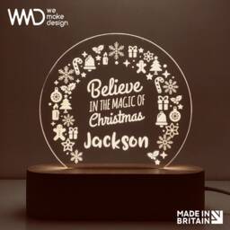 Personalised Led Lamp With Wooden Base - thumbnail 2