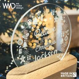 Personalised Led Lamp With Wooden Base - thumbnail 4