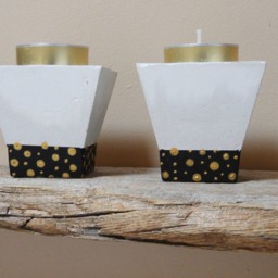 Concrete Candle Holders For Outdoor Decor, Gift Idea, Contemporary Centerpiece, Modern Candle, Home Gift Idea - thumbnail 3