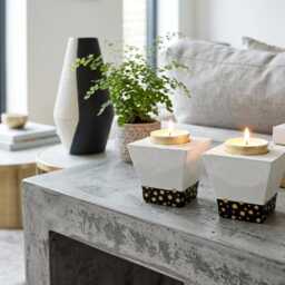 Concrete Candle Holders For Outdoor Decor, Gift Idea, Contemporary Centerpiece, Modern Candle, Home Gift Idea - thumbnail 2