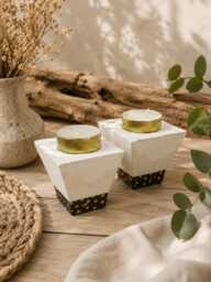 Concrete Candle Holders For Outdoor Decor, Gift Idea, Contemporary Centerpiece, Modern Candle, Home Gift Idea - thumbnail 1