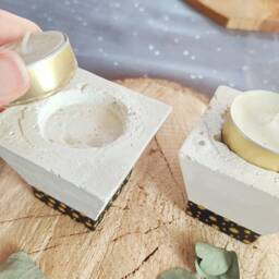 Concrete Candle Holders For Outdoor Decor, Gift Idea, Contemporary Centerpiece, Modern Candle, Home Gift Idea - thumbnail 4