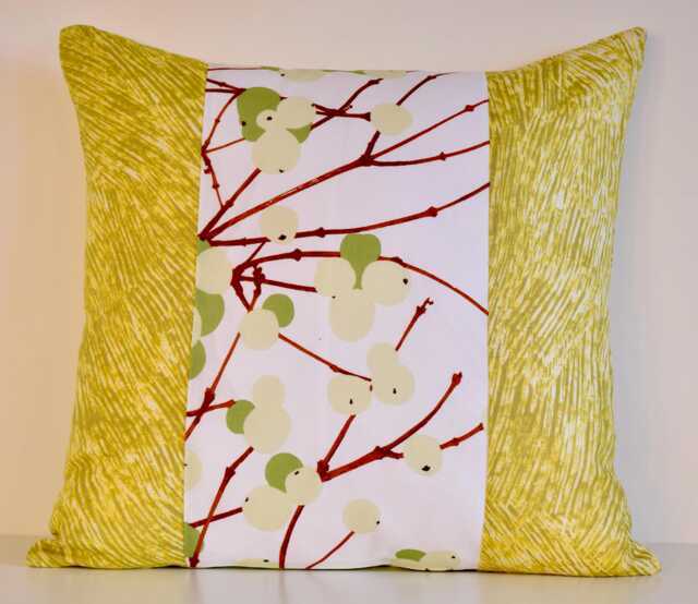 "Handmade Marimekko Pillow Cover Green & White Floral Throw - 20""x20" - image 1