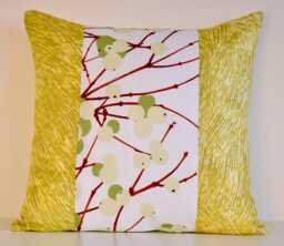 "Handmade Marimekko Pillow Cover Green & White Floral Throw - 20""x20" - thumbnail 1