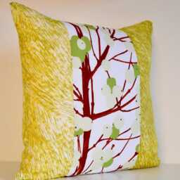 "Handmade Marimekko Pillow Cover Green & White Floral Throw - 20""x20" - thumbnail 2