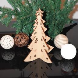 Plywood Christmas Tree 3mm Mdf Holiday Decoration - thumbnail 1