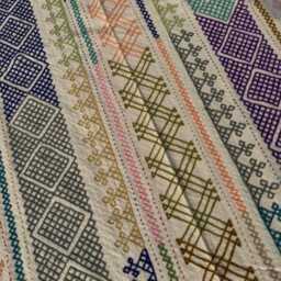 Bohemian Cotton Suzani Quilt - Hand-stitched Artisan Textile, Colorful Reversible Bed Or Sofa Throw - thumbnail 3