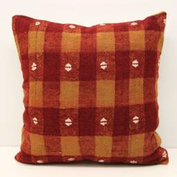 Handmade Kilim Pillow Cover 20x20, Turkish Oriental Home Decor - thumbnail 2