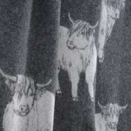 Soft Black Highland Cow Wool Throw - Woven From Pure Cosy Blanket - thumbnail 4