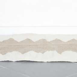 Handwoven Beige Zigzag Moroccan Rug - 3.3x7.2 Ft Berber Wool - thumbnail 2