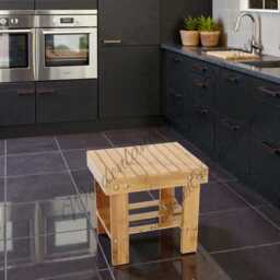 Bamboo Small Step Stool Non Slip Wooden For Kitchen, Bathroom & Home - thumbnail 3