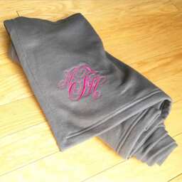 Monogrammed Sweatshirt Blanket - Personalized Embroidered Tailgate - thumbnail 2