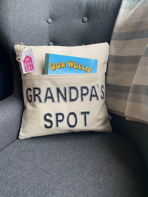 Personalised Pocket Cushion - Grandpa Gift For Him Book Remote - image 1