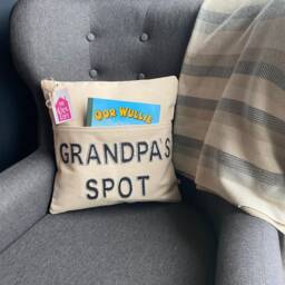 Personalised Pocket Cushion - Grandpa Gift For Him Book Remote - thumbnail 2