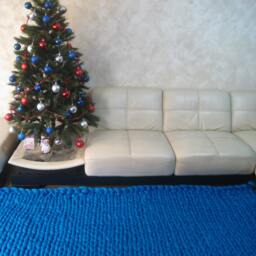 Super Thick Carpet. Giant Throw. Bulky Merino Wool. Extreme Knitted Blanket. Big Stitch Carpet By Woolwow Choose From 70 Colors - thumbnail 2
