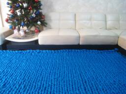 Super Thick Carpet. Giant Throw. Bulky Merino Wool. Extreme Knitted Blanket. Big Stitch Carpet By Woolwow Choose From 70 Colors - thumbnail 1