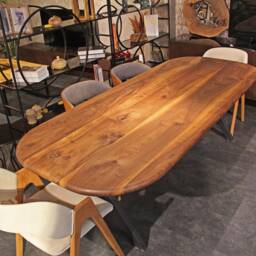 Mid Century Modern Dining Table - Handmade Solid Walnut Wood - thumbnail 2