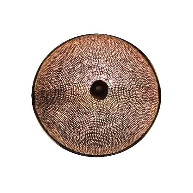 Moroccan Brass Ceiling Light, Handcrafted Patterns - 18 Inch Round - image 1