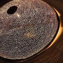 Moroccan Brass Ceiling Light, Handcrafted Patterns - 18 Inch Round - thumbnail 3