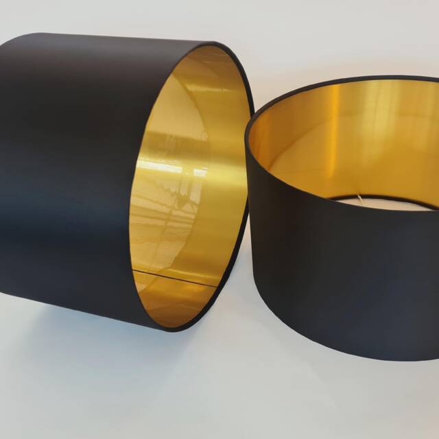 Black Lampshade in Satin With Gold Lining - image 1