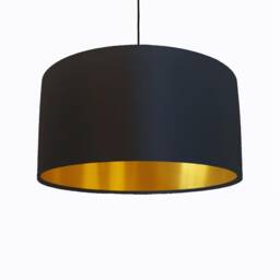 Black Lampshade in Satin With Gold Lining - thumbnail 2
