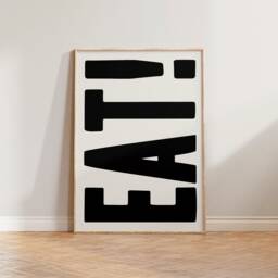 Kitchen Wall Art, Prints, Bod Typography Eat Print, Food & Drink Poster, Dining Room Minimalist Art Decor - thumbnail 1