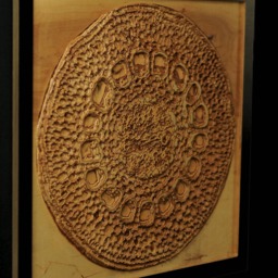 3D Wood Wall Art, Ethnic Motif Textured Decor, Black Frame - thumbnail 3