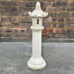 Japanese Pagoda Ornament Stone Lantern Sculpture Outdoor Garden Temple Decor Handcrafted Concrete Figurine Zen Gift - thumbnail 1