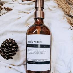 Amber Glass Bottle W High Quality Rust Proof Metal Pump Soap Dispenser - 500Ml Modern Minimalist Label Housewarming Gift, Christmas Gifts - thumbnail 3
