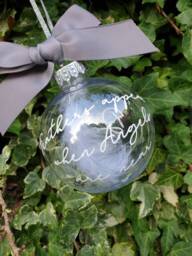 Memorial Christmas Tree Bauble, Feathers Appear When Angels Are Near Remembrance Personalised Decoration - thumbnail 1