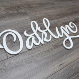Custom Wooden Name Sign Nursery Wall Decor, Baby Room Letters - thumbnail 1
