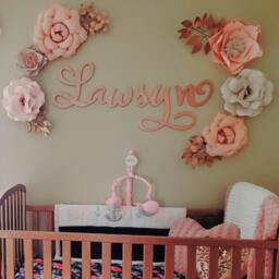 Custom Wooden Name Sign Nursery Wall Decor, Baby Room Letters - thumbnail 3