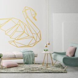 Geometric Swan Wall Decal Modern Animal Outline Art - thumbnail 4
